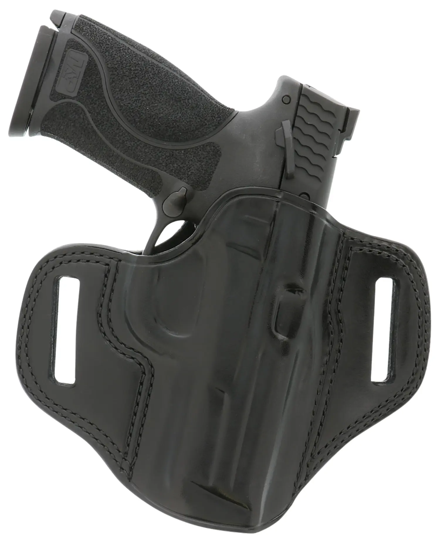 Galco CM224B Combat Master OWB Black Leather Belt Slide Compatible w/Ruger Security-9/Glock 17/Glock 22 Gen2-5 Belt 1.75" Wide Right Hand
