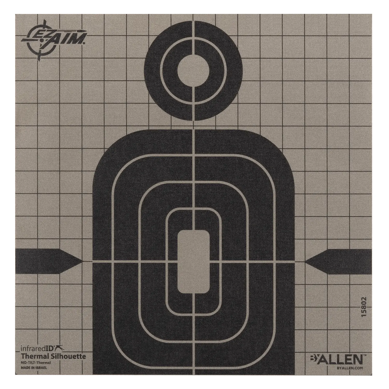 Allen 15802 Thermal Target Silhouette Hanging Paper 8" x 8" Black/Gray