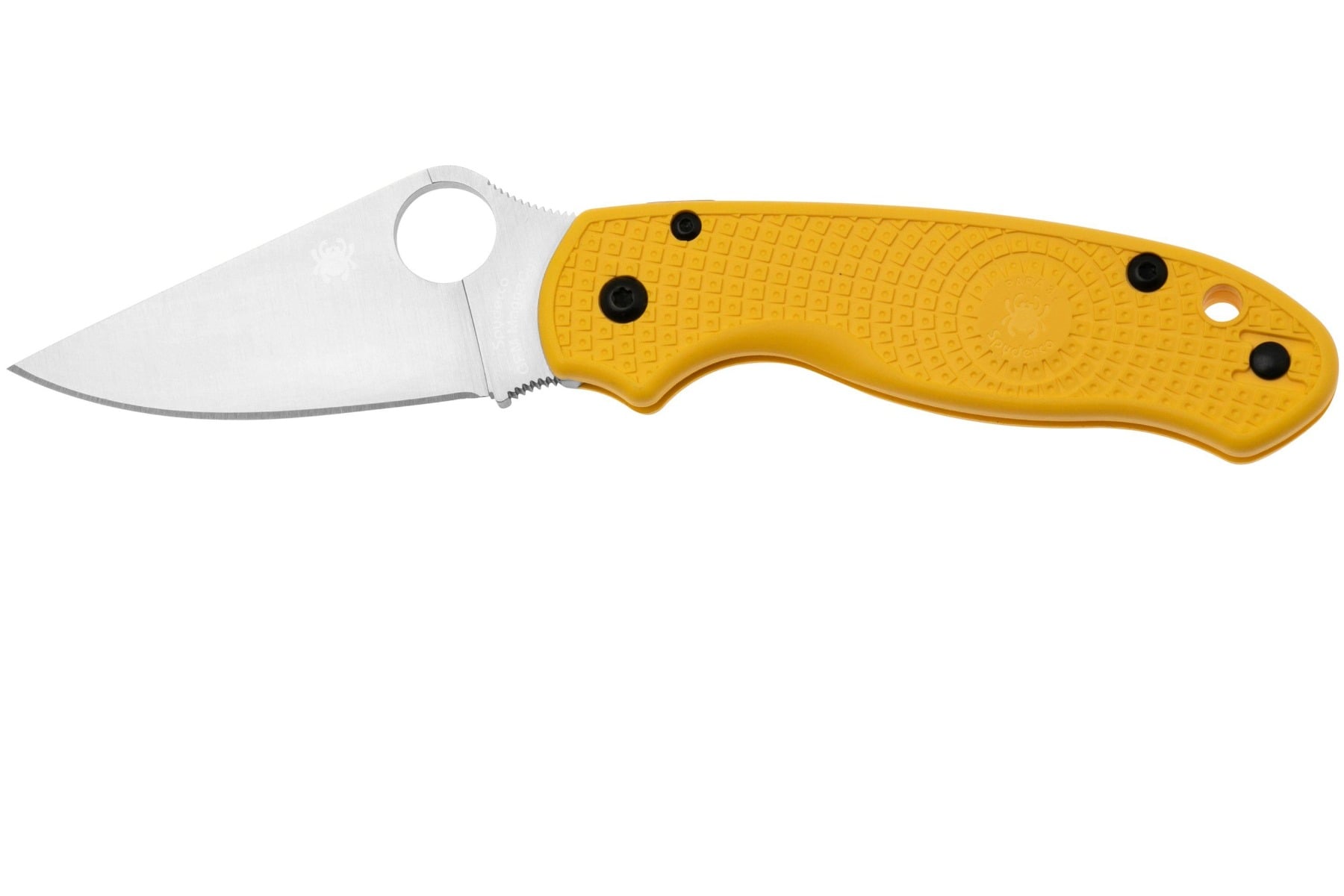 Spyderco Para 3 Lightweight Salt Folding Clip Point Knife, Yellow - C223PYL