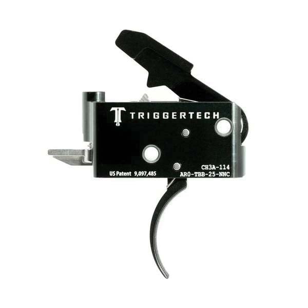 Triggertech Adaptable AR Primary Short 2-Stage Traditional Curved Trigger w/ Bolt Release for AR Bolt Action Rifle, Black - AROTBB25NNC