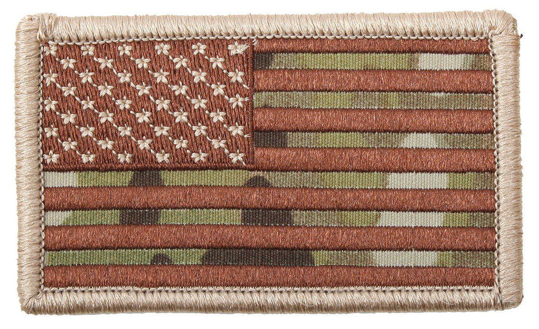 Rothco American Flag Patch - Hook Back, Multicam, Orientation Normal