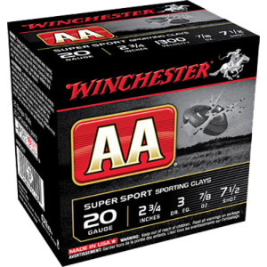 Winchester Ammo AASC207 AA Target Loads 20GA 2.75\" 7/8oz #7.5 Shot - 250sh Case