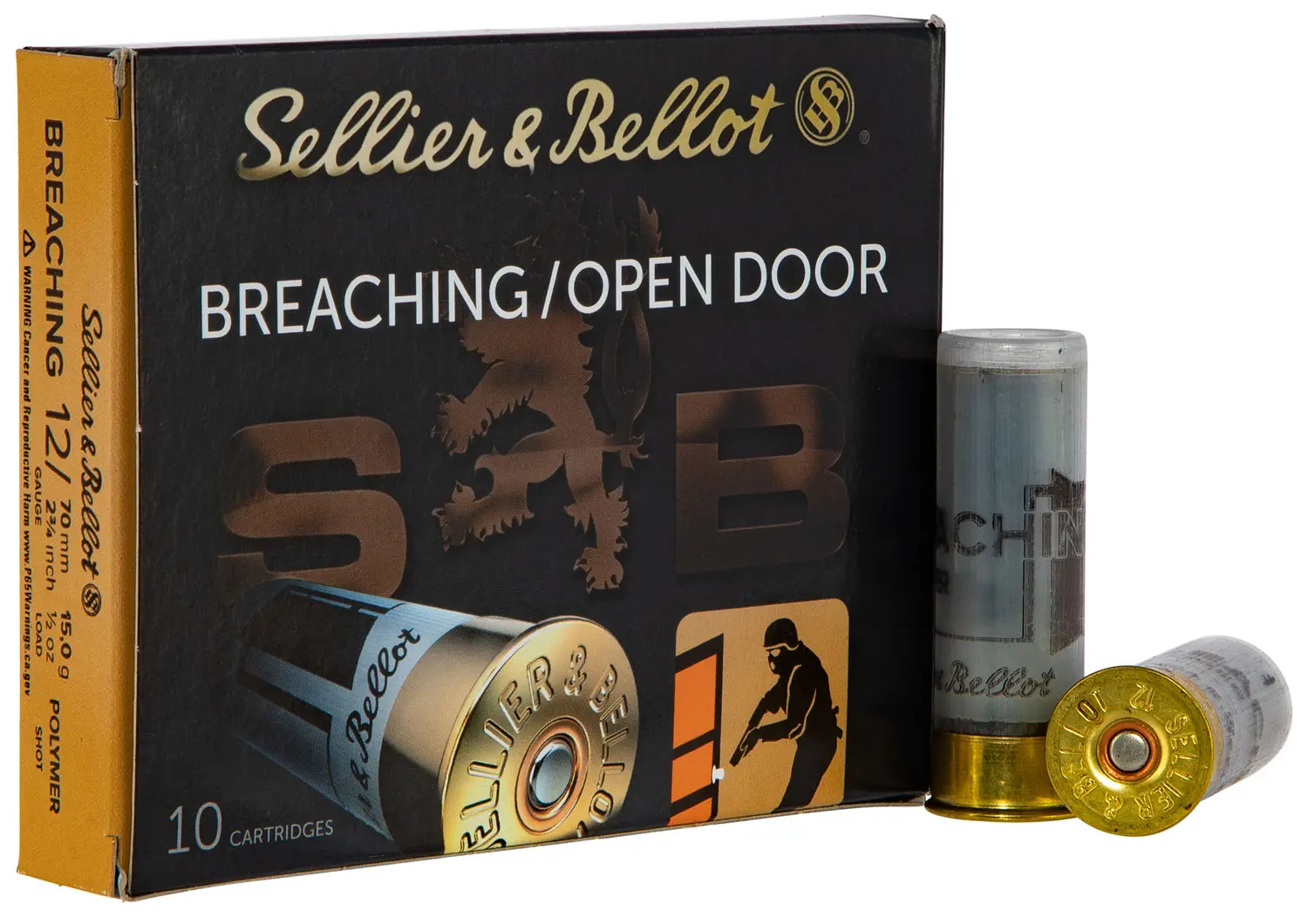 Sellier Bellot SB12BR Breaching 12Gauge 2.75" 1/2oz 10 Per Box/25 Case