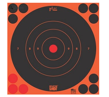 Pro-Shot Splatter Shot 8" - Orange Bull's-Eye Target - Peel and Stick - 6 Pack - 8B-ORNG-6PK