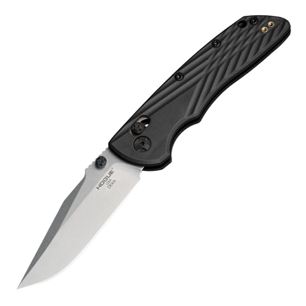 Hogue Deka Folding Knife, Clip Point, Black - Elegant Handle, Smooth Action, Secure Locking, Perfect for Everyday Carry and Tactical Use - 24379