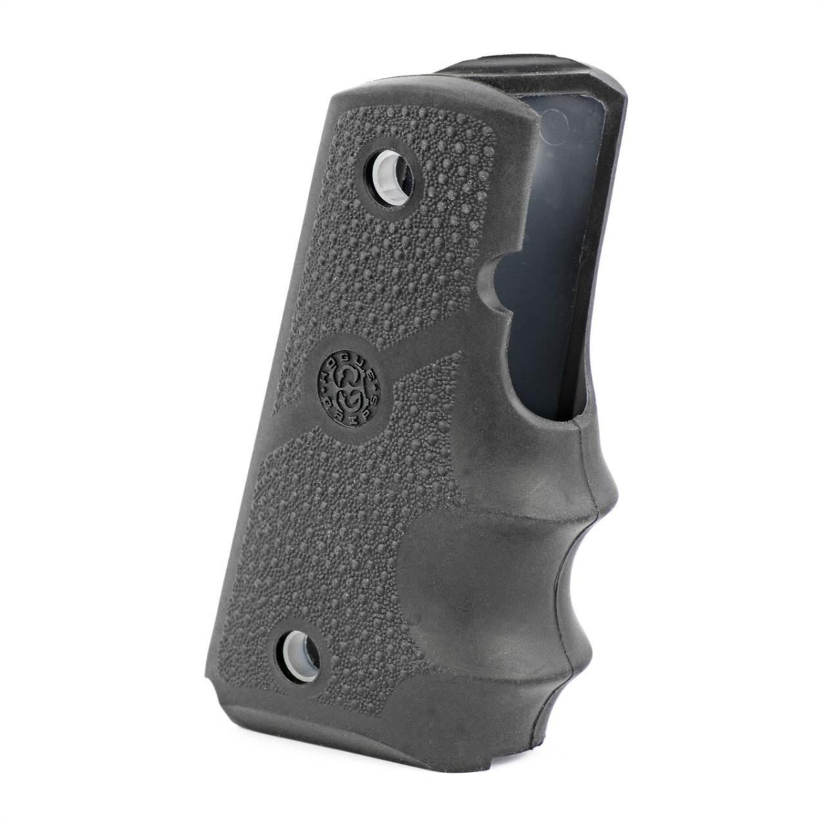 Hogue Wrap-around Rubber Grips with Finger Grooves for 1911 Officer Black 43000