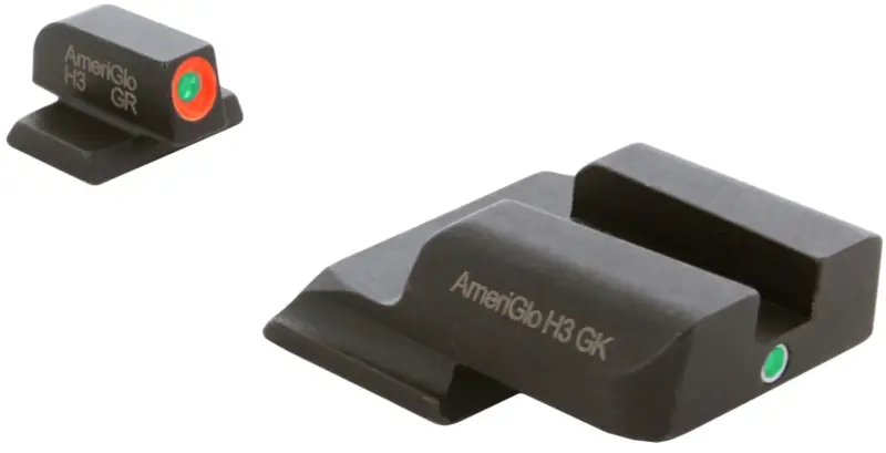 AmeriGlo SW245 i-Dot Sight Set for Smith Wesson M Shield Green Tritium Orange Outline Front Sight-Green Tritium Rear Sight