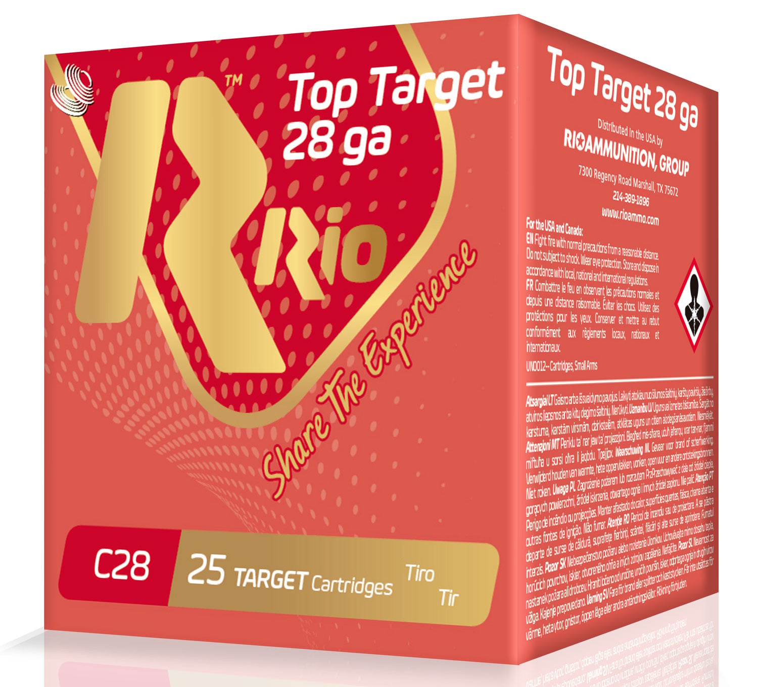 Rio Top Target Shotshells 28ga 2-3/4″ 3/4oz 1300 fps #7.5 25/ct - No Credit Card Fees - Low, flat rate shipping