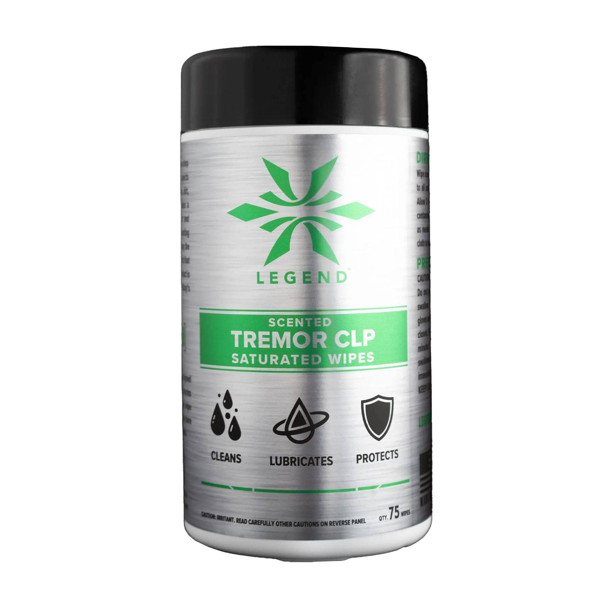 Legend Tremor CLP Pre-Saturated Wipes - 75 Count  5"x7" Cotton Fiber