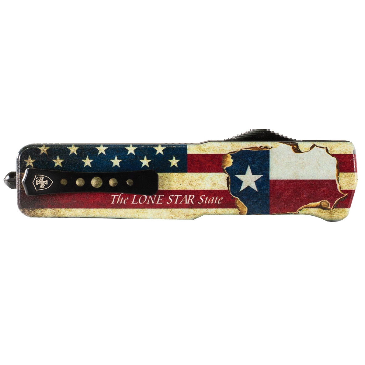 Templar Knife Premium Weighted OTF Knife Drop Point, Blue/Red/White - MZ-TX-32-1