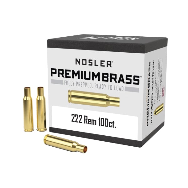 Nosler .222 Remington Small Rifle Premium Brass, 100rds