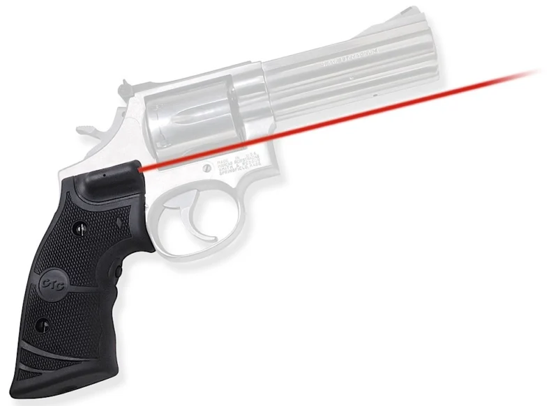 Crimson Trace 011280 Lasergrips Fits S K L Frames Square Butt, Red Laser 633nM Wavelength 5mW Output, Black Polymer