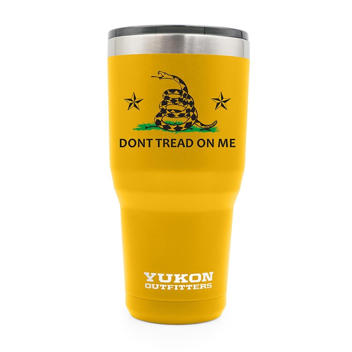 Yukon Outfitters 30 oz Freedom Tumbler - Gold w/ Don't Tread On Me - YO30GOLDSNAKE