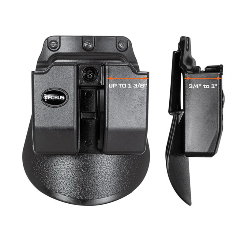 Fobus Double Magazine Pouch for .45 ACP, Black - 6945HP