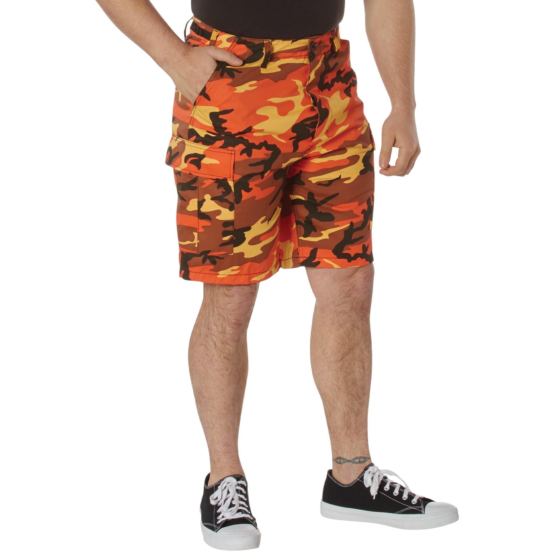 Rothco Colored Camo Bdu Shorts - Savage Orange Camo, Large