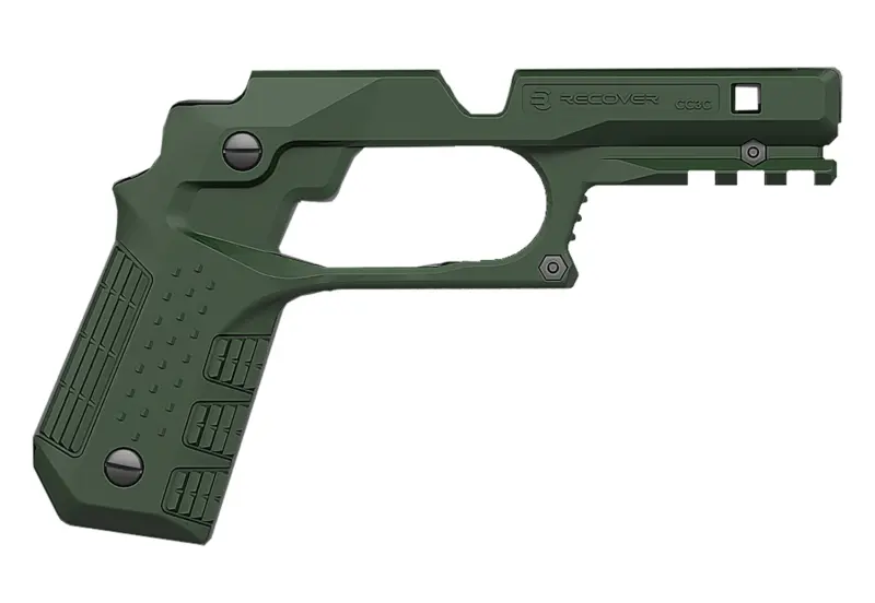 Recover Tactical CC3C-03 Grip Rail System Green Polymer Picatinny for Compact 1911