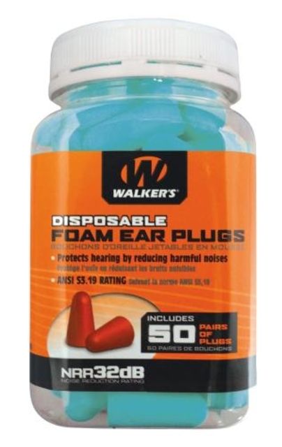 Walkers Foam Ear Plugs - 50 Pair Jar - Teal