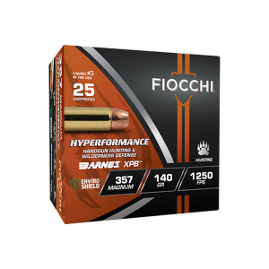 Fiocchi Hyperformance Hunt .357 Magnum 140gr XPB Hollow Point 25 Rounds Brass Case