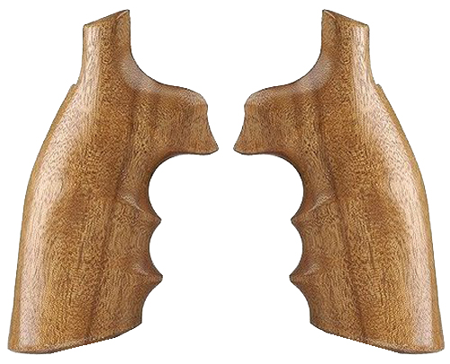Hogue Fancy Hardwood Revolver Grip w/ Finger Grooves for S&W K/L Frame with Square Butt Revolvers, Brown - 10200