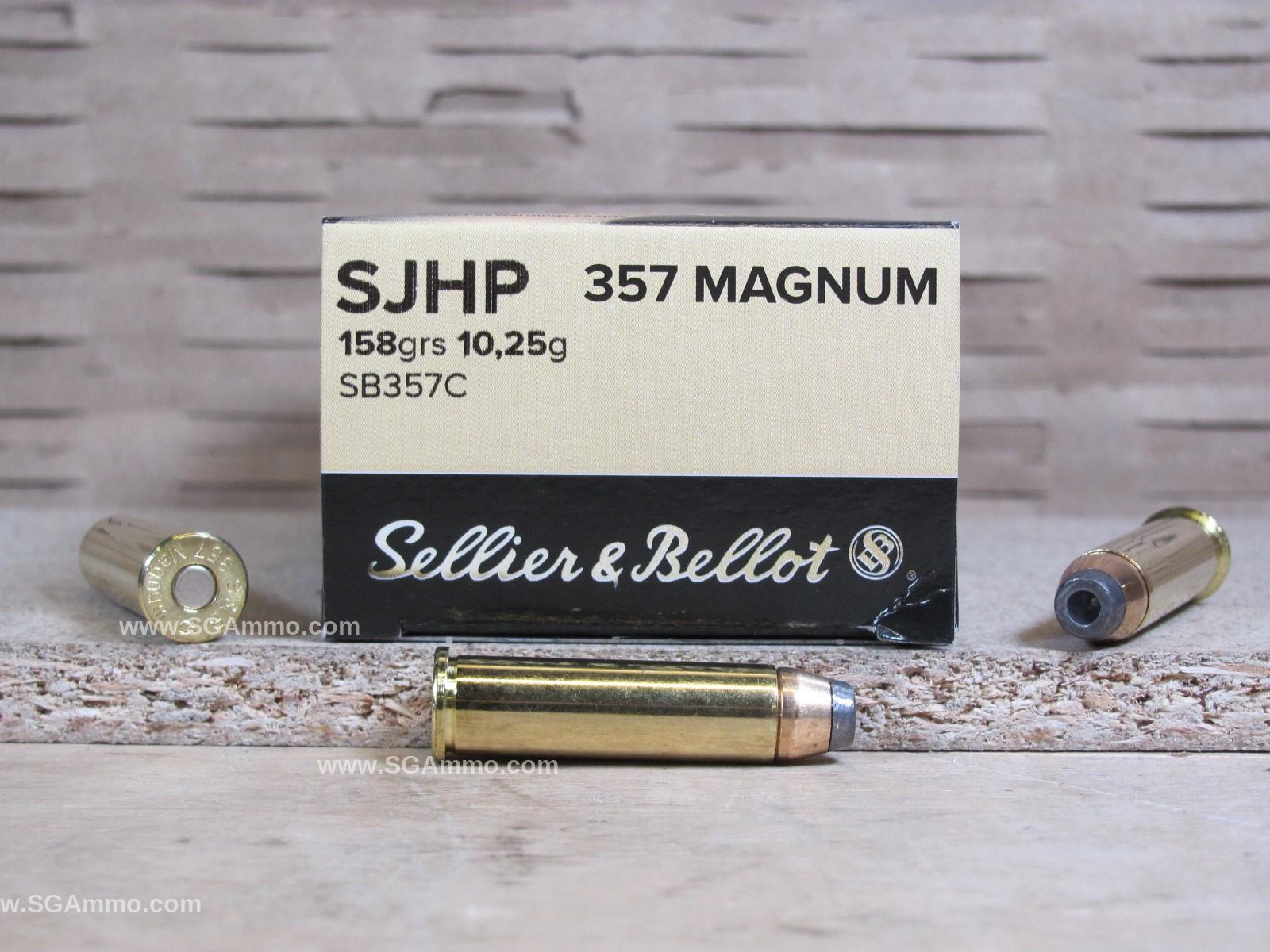 1000 Round Case – 357 Magnum 158 Grain SJHP Sellier Bellot Ammo – SB357C