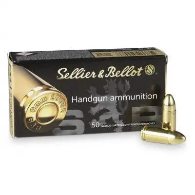 Sellier Bellot 9mm Ammunition SB9A 115 Grain Full Metal Jacket 50 Rounds