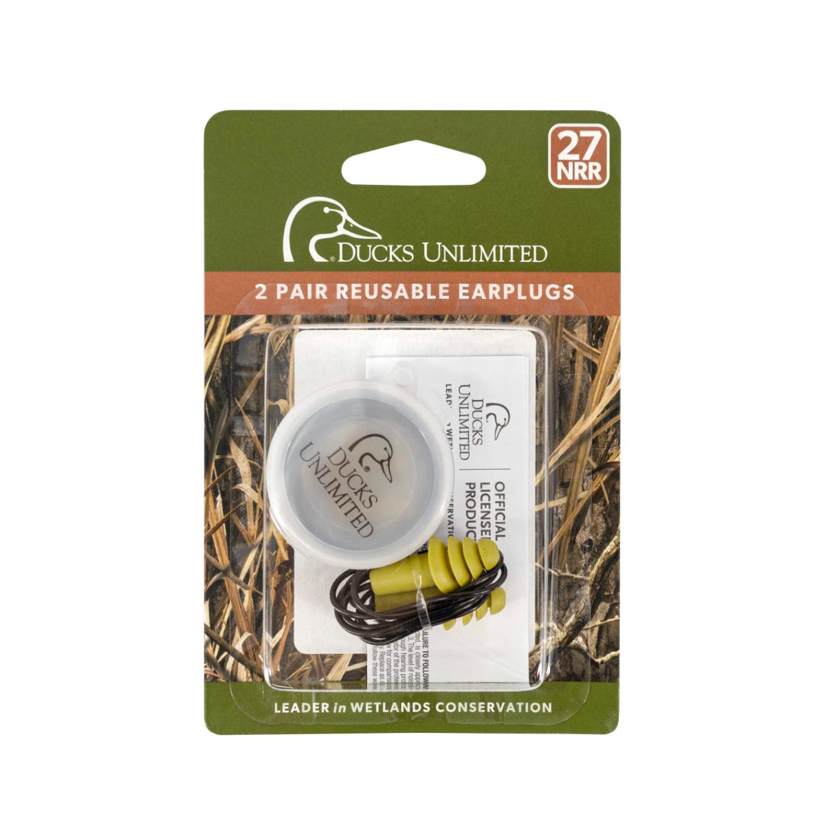 Radians Ducks Unlimited NRR27 2pr Blister Pack Green Flange Dielectric Earplug DU-RPL-GN27-B2