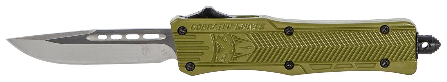CobraTec Knives Small CTK-1 2.75" Drop Point OTF Knife, Olive Drab Green - SODCTK1SDNS