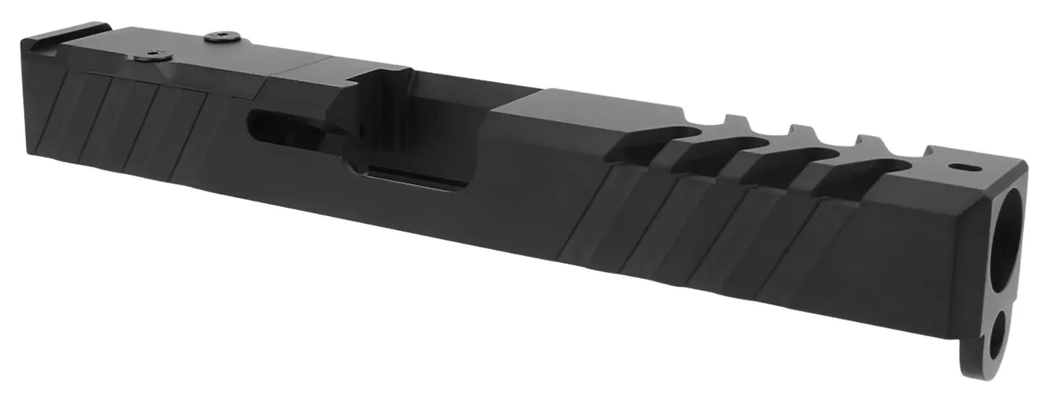 TacFire Replacement Slide 9mm Luger Graphite Black Cerakote Stainless Steel with Optics Cut Slide Ports for Glock 17 Gen3