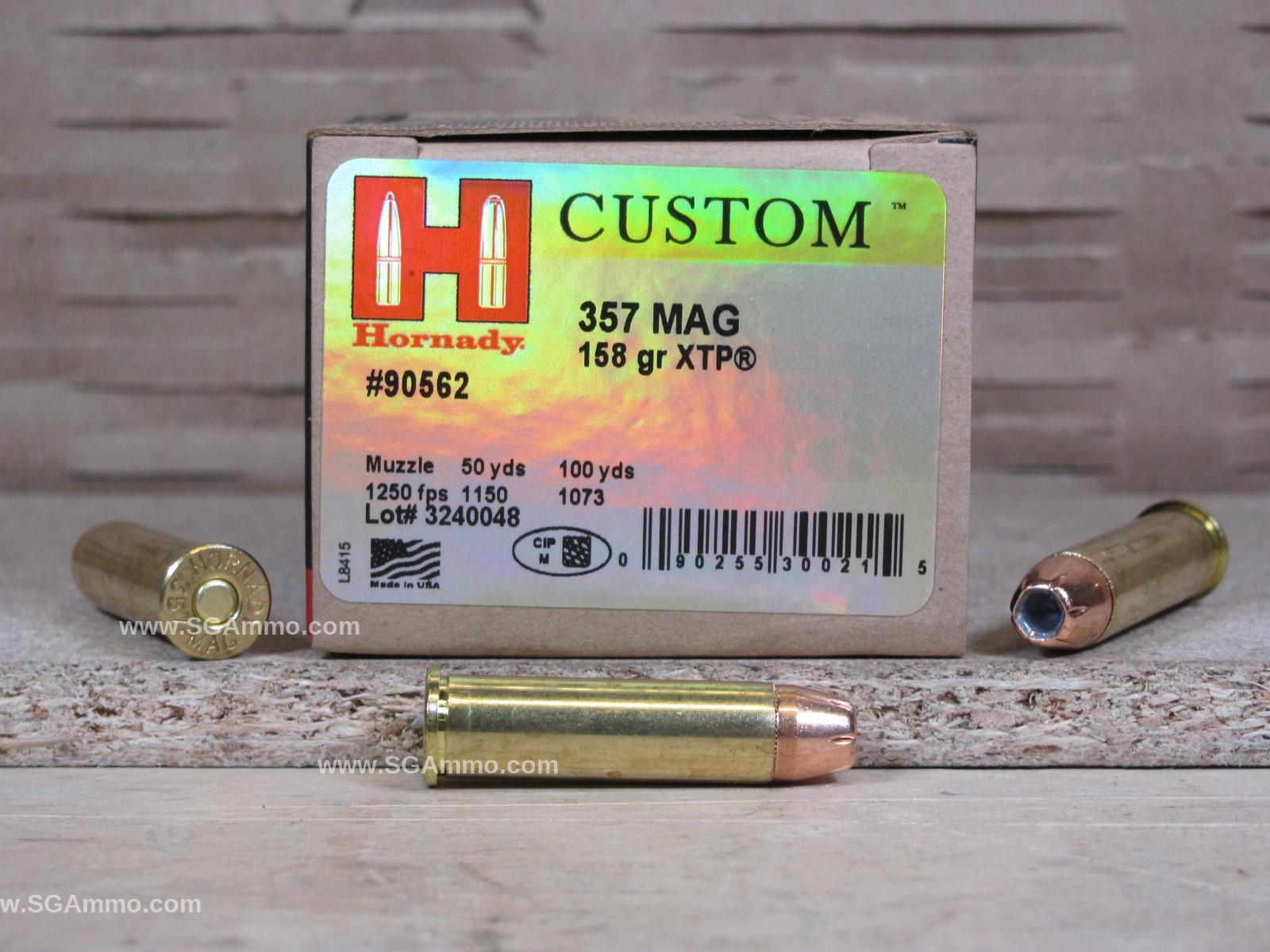 250 Round Case – 357 Magnum 158 Grain Hornady XTP Hollow Point Ammo – 90562