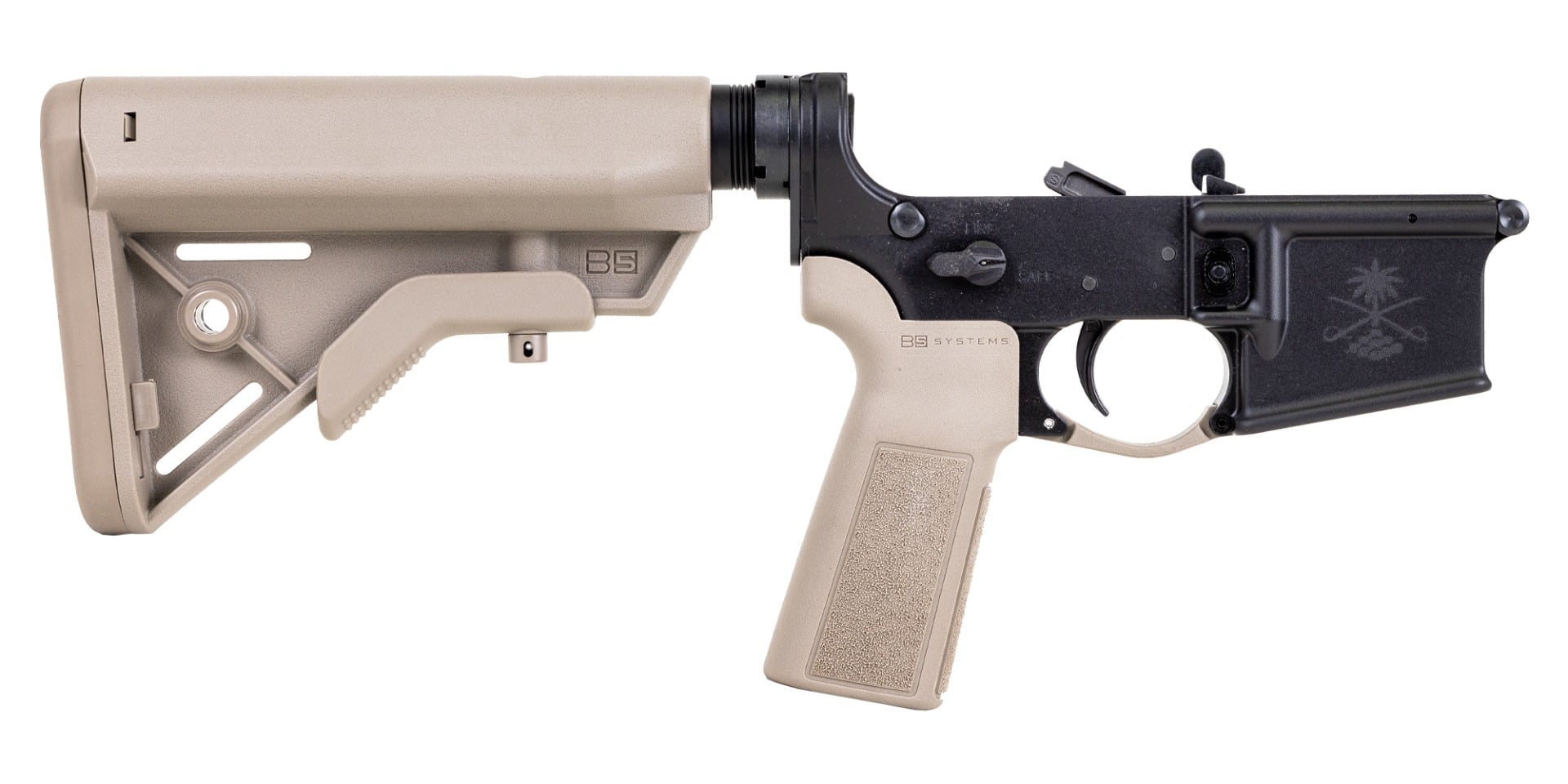 PSA Sabre-15 Forged Lower with B5 Bravo Stock and B5 Grip, FDE