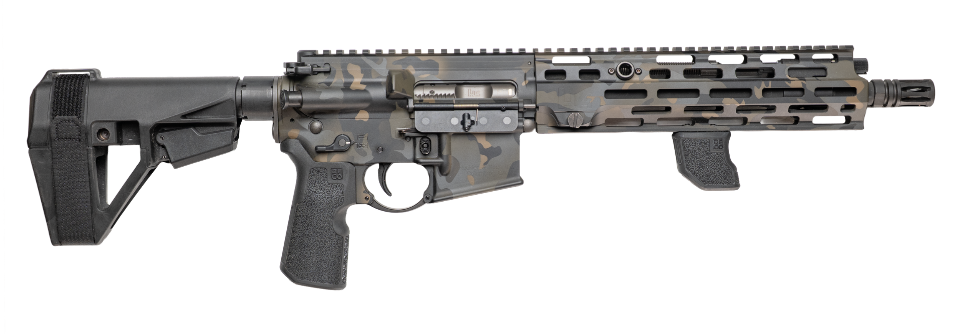 CNC Firearms HK Night Ops 11" 5.56 NATO AR Pistol w/ DCFO Kung Fu Grip and SBA5 Brace, Multicam