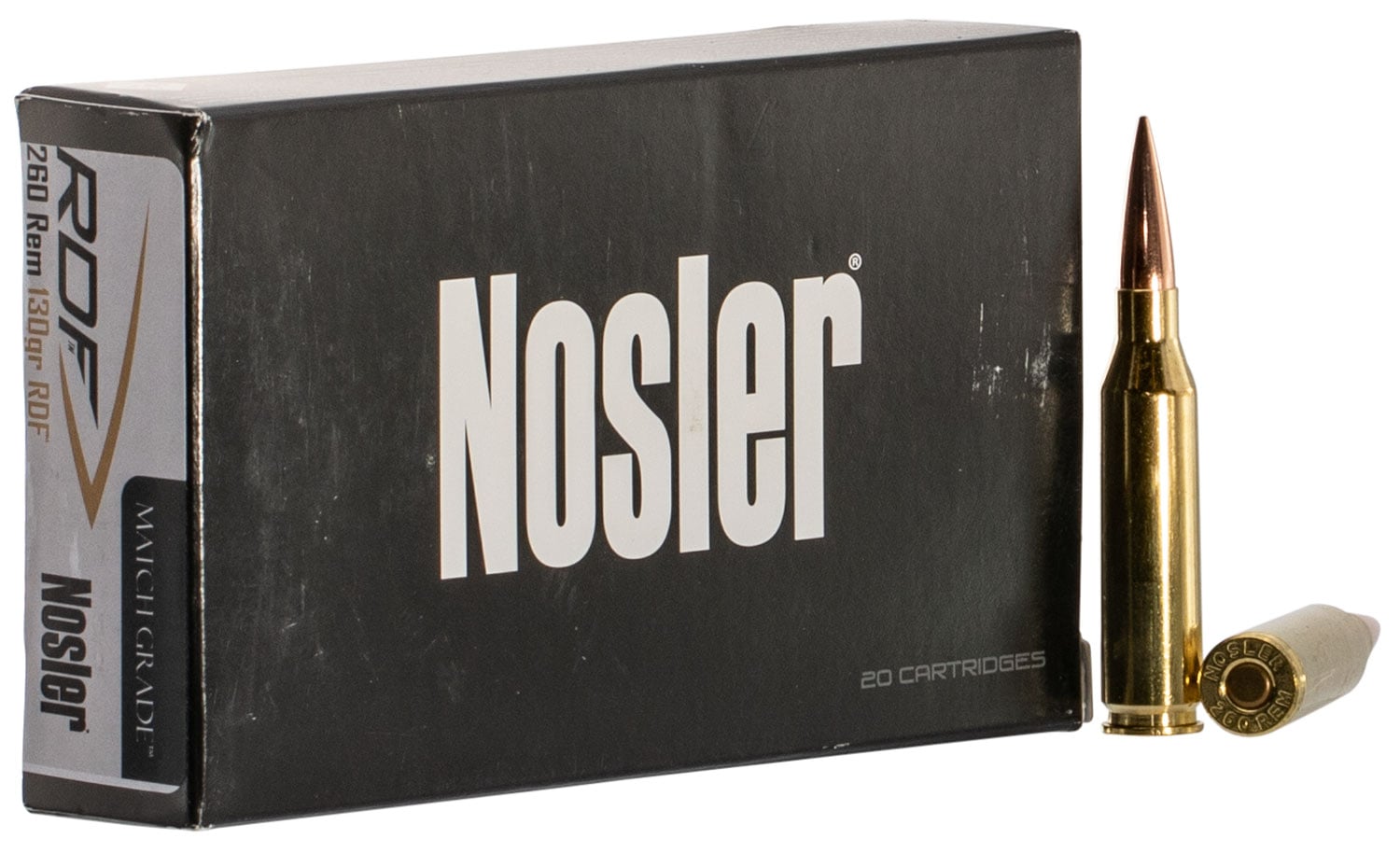 Nosler Match Grade Rifle Ammunition 260 Rem. 130 gr. RDF HPBT 20 rd. - No Credit Card Fees - Low, flat rate shipping