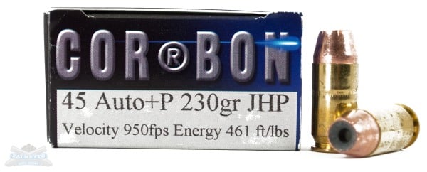 Cor-Bon 45 Auto/ACP+P 230gr JHP Ammunition 20rds - SD45230/20