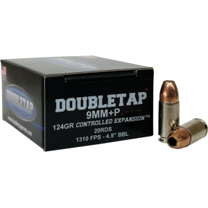DoubleTap 9mm +P 124gr Controlled Expansion JHP 20rd Box