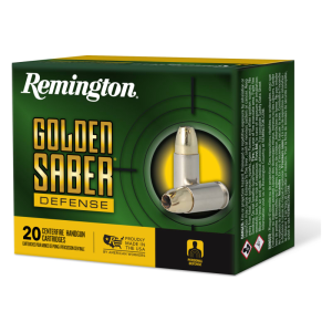 Remington Ammunition 27606 Golden Saber Defense 38 Special +P 125 gr Brass Jacket Hollow Point (BJHP) - 20rd Box