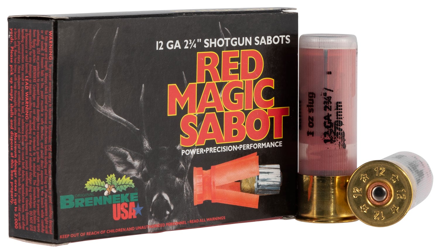 Brenneke USA Red Magic 12 Gauge 2.75" Shotgun Sabot Slug, 5/box - SL-122RMS