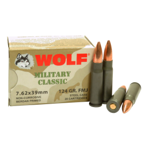 Wolf MC762BFMJ Military Classic  7.62x39mm 124 gr ...