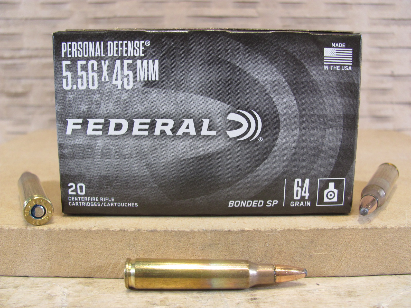 20 Round Box – 5.56 x 45mm 64 Grain Bonded Soft Point Federal Personal Defense Ammo – TCB556T64