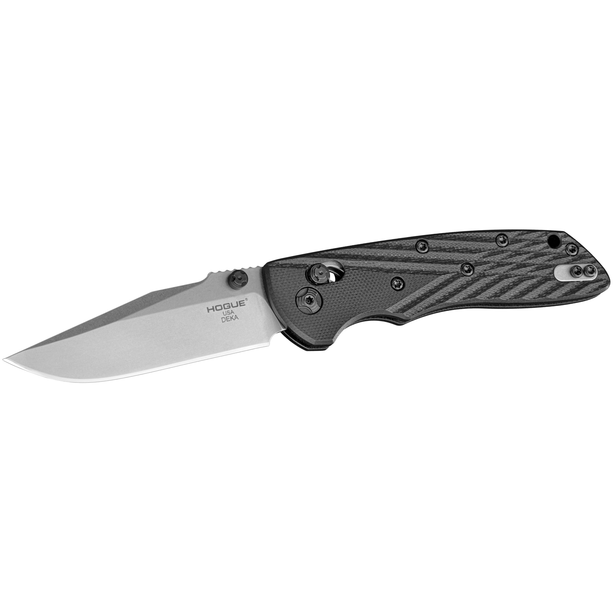 Hogue Deka 3.25" Clip Point Folding Knife, Silver - 24279