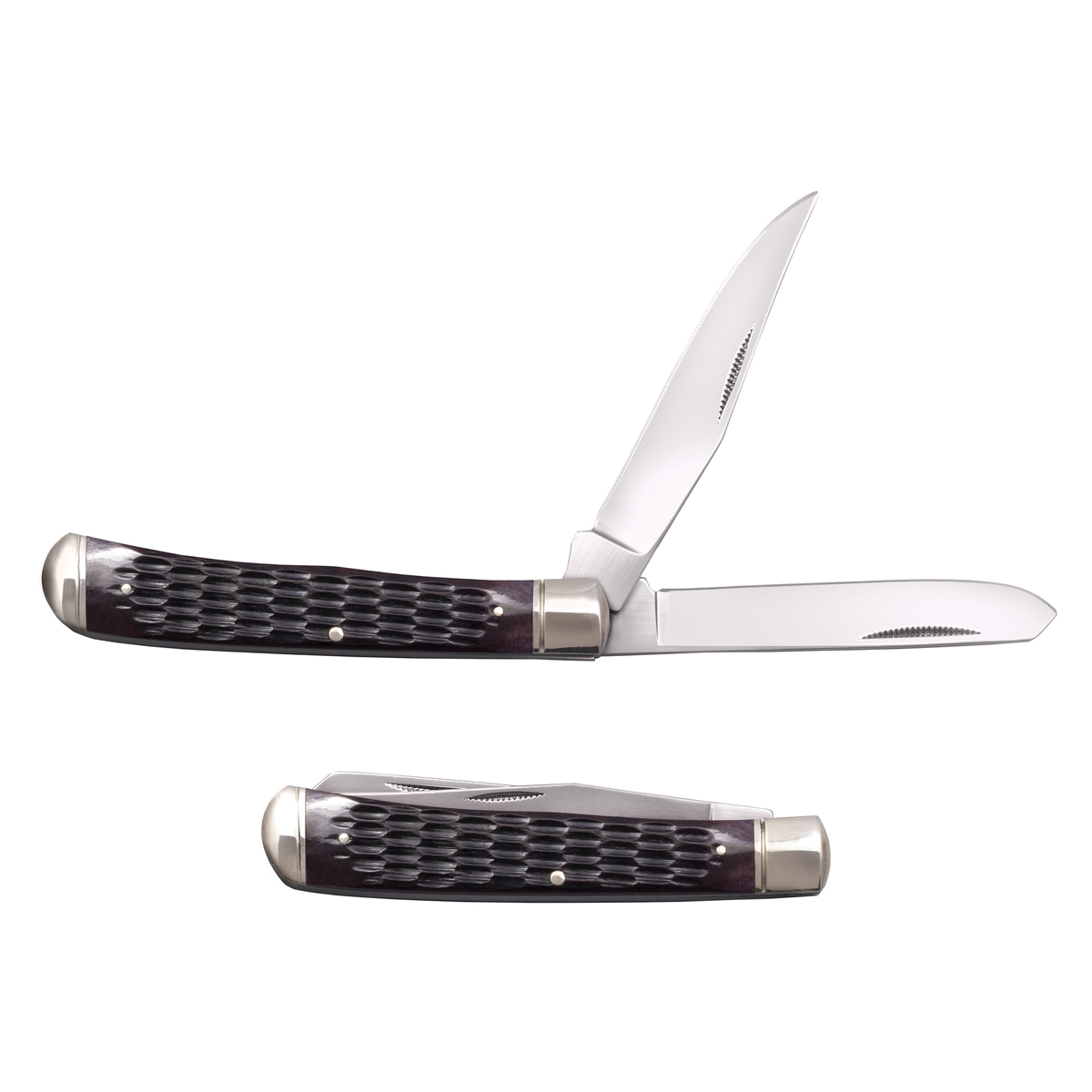 Cold Steel Trapper Folding Knife Clip Point/Spey - Traditional Trapper Design, Ideal for Everyday and Outdoor Tasks - CS-FL-TRPR-J