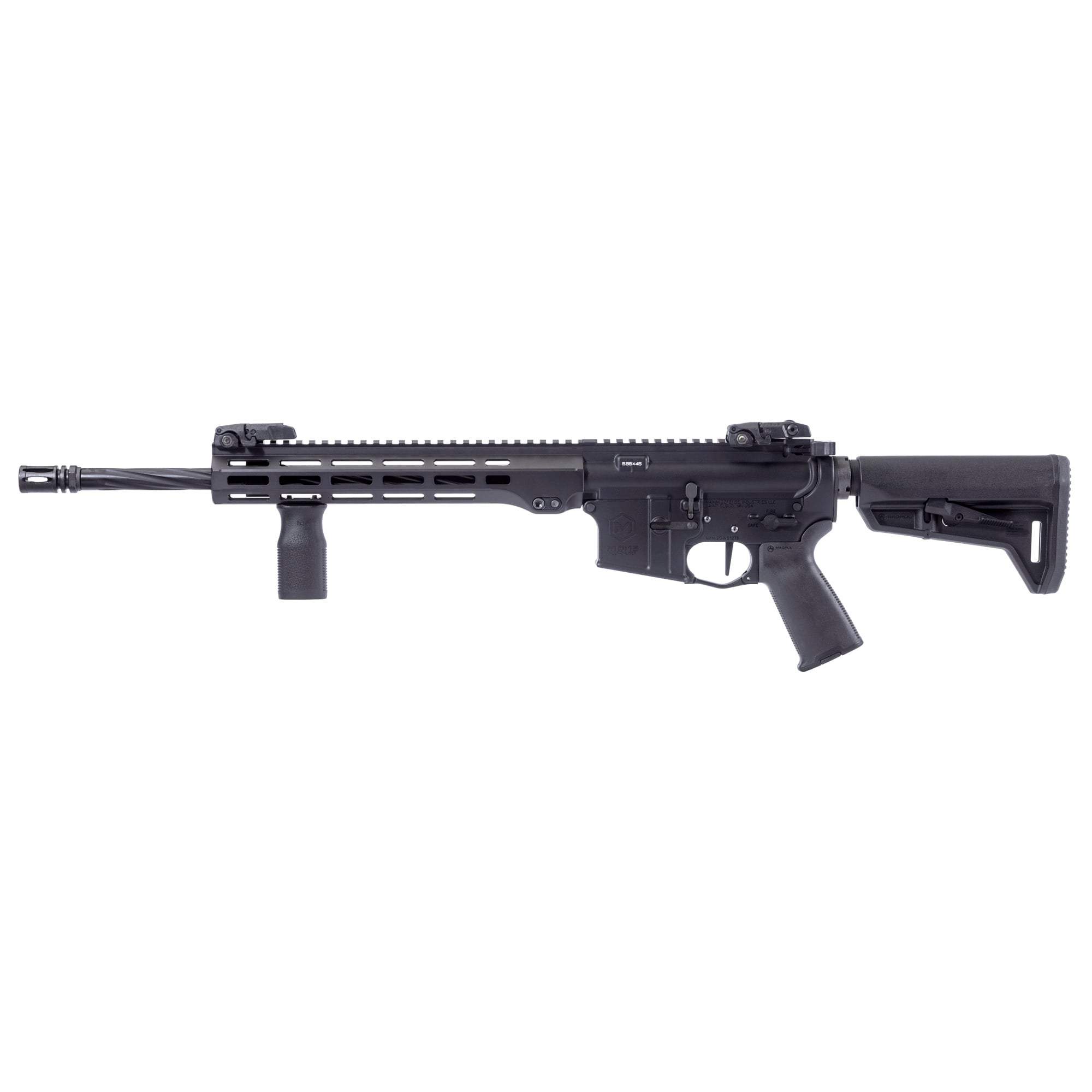 Maxim Defense MXM49737 MD15 L 5.56x45mm NATO 30+1 16″ Fluted Barrel, Black, M-LOK Handguard, Magpul Furniture, SL-K Stock, MBUS Sights, Blackout Defense Flat Trigger - No Credit Card Fees - Low, flat rate shipping