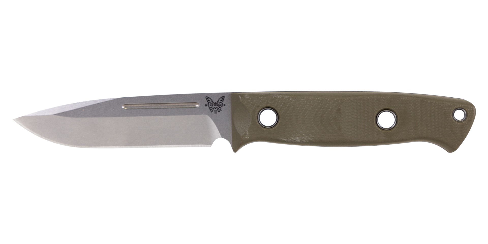Benchmade Bushcrafter Fixed Blade Drop Point Knife, OD Green - 163-1