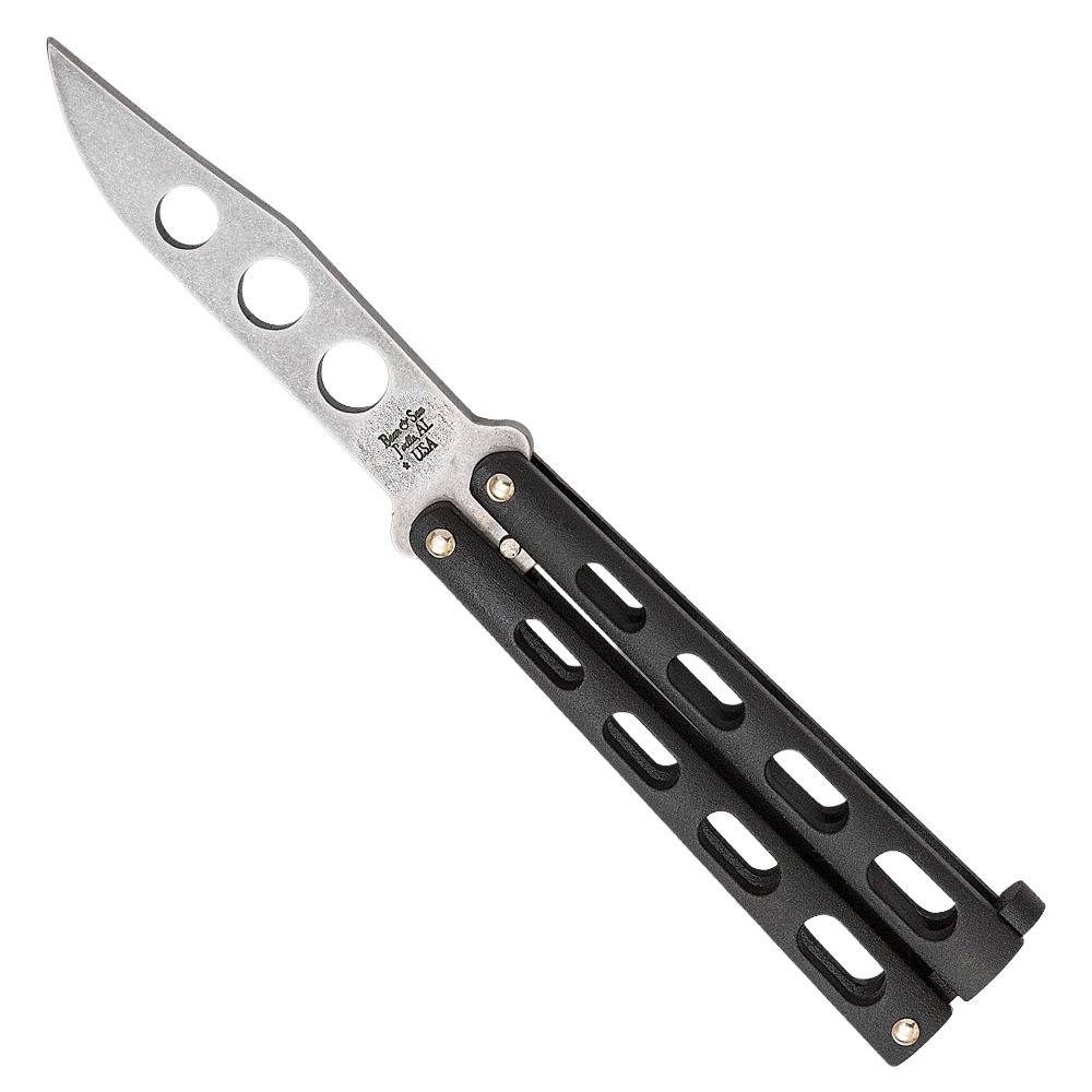 Bear & Son 4" BLACK BUTTERFLY TRAINER KNIFE