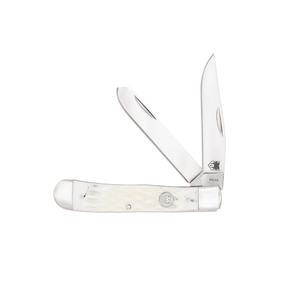 CobraTec Knives Trapper Folding Two Blade Pocket Knife, Bone - CTTDTRPWHTBN