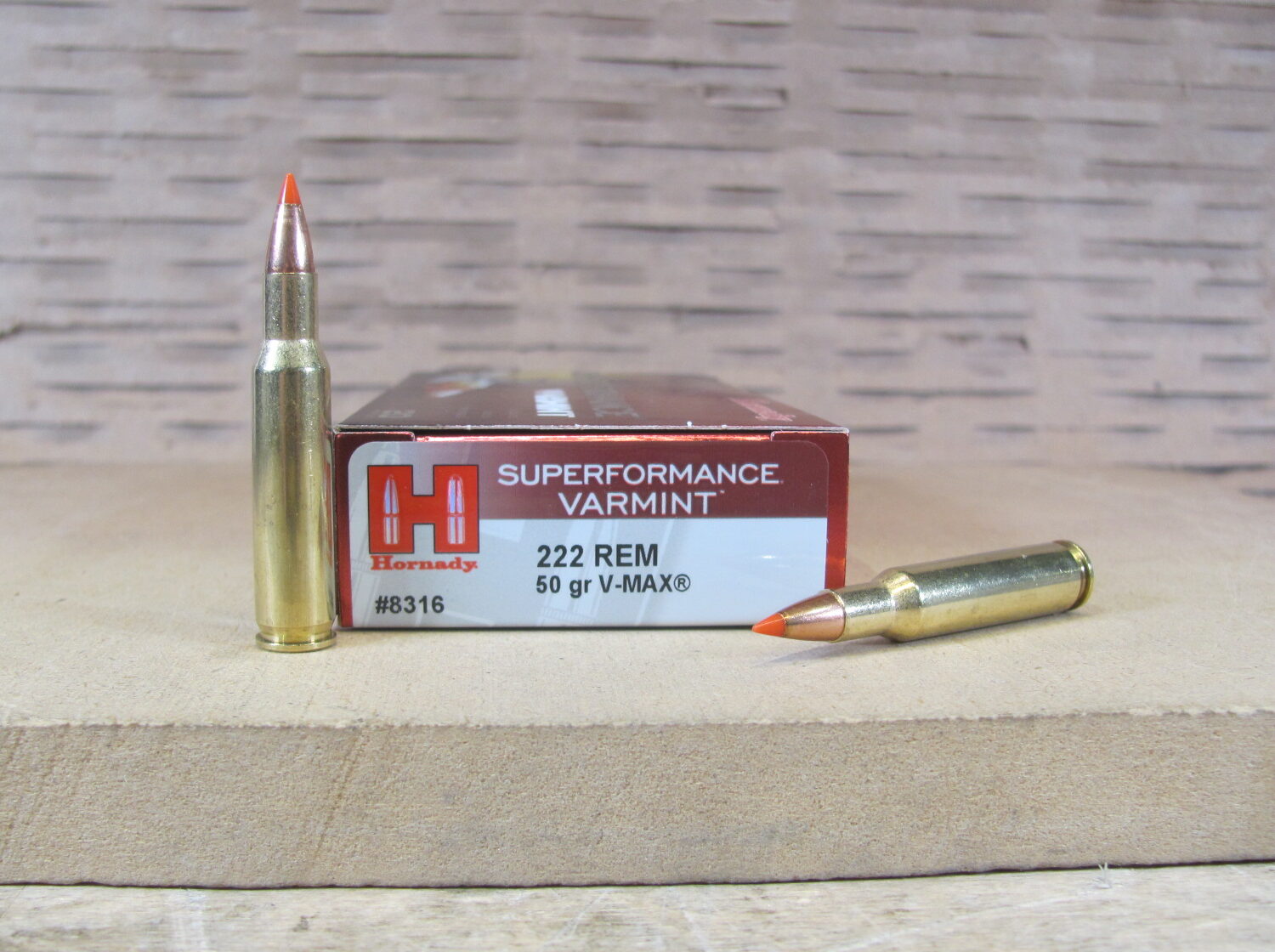 20 Round Box – 222 Rem 50 Grain Hornady V-Max Superformance Ammo – 8316