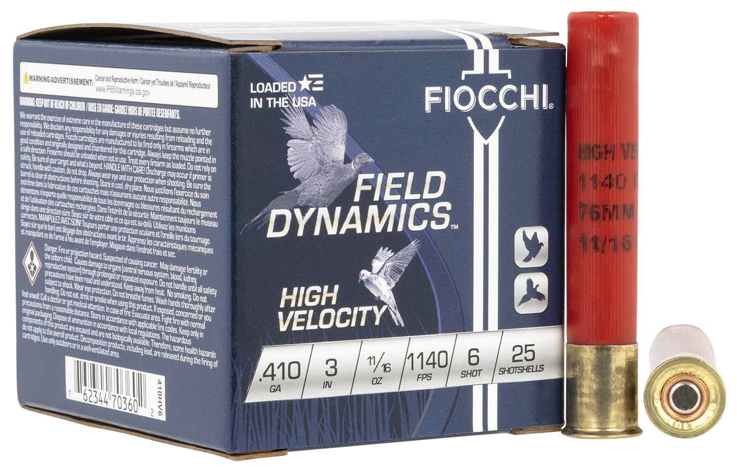 FIOCCHI HIGH VELOCITY 410 3″ – 11/16OZ #6 25RD 10BX/CS - Flat Rate Shipping Under 30lbs! - No Credit Card Fees