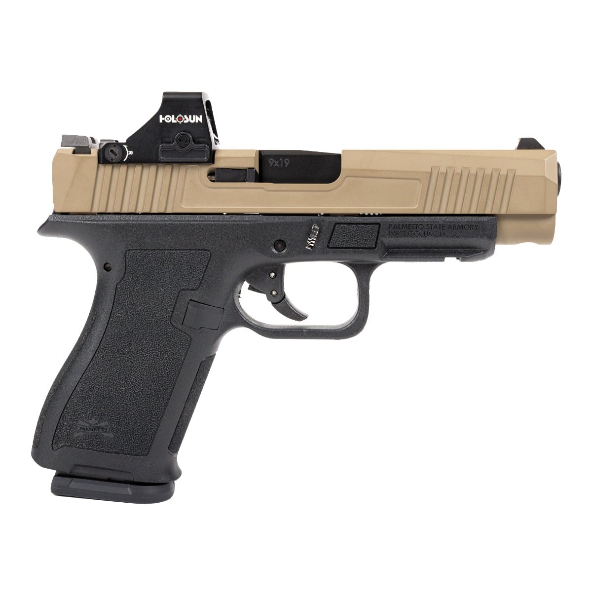 PSA Dagger Micro X-1 9mm Pistol - Shield Cut, Non-Threaded Barrel W/Holosun 407k, Two Tone, FDE Slide