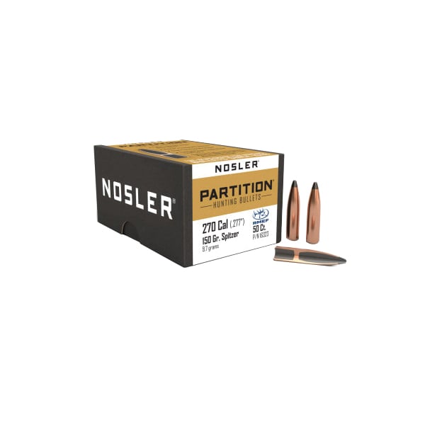 Nosler Partition .270 Cal JFB Rifle Bullet, 150 gr 0.277" 50rds