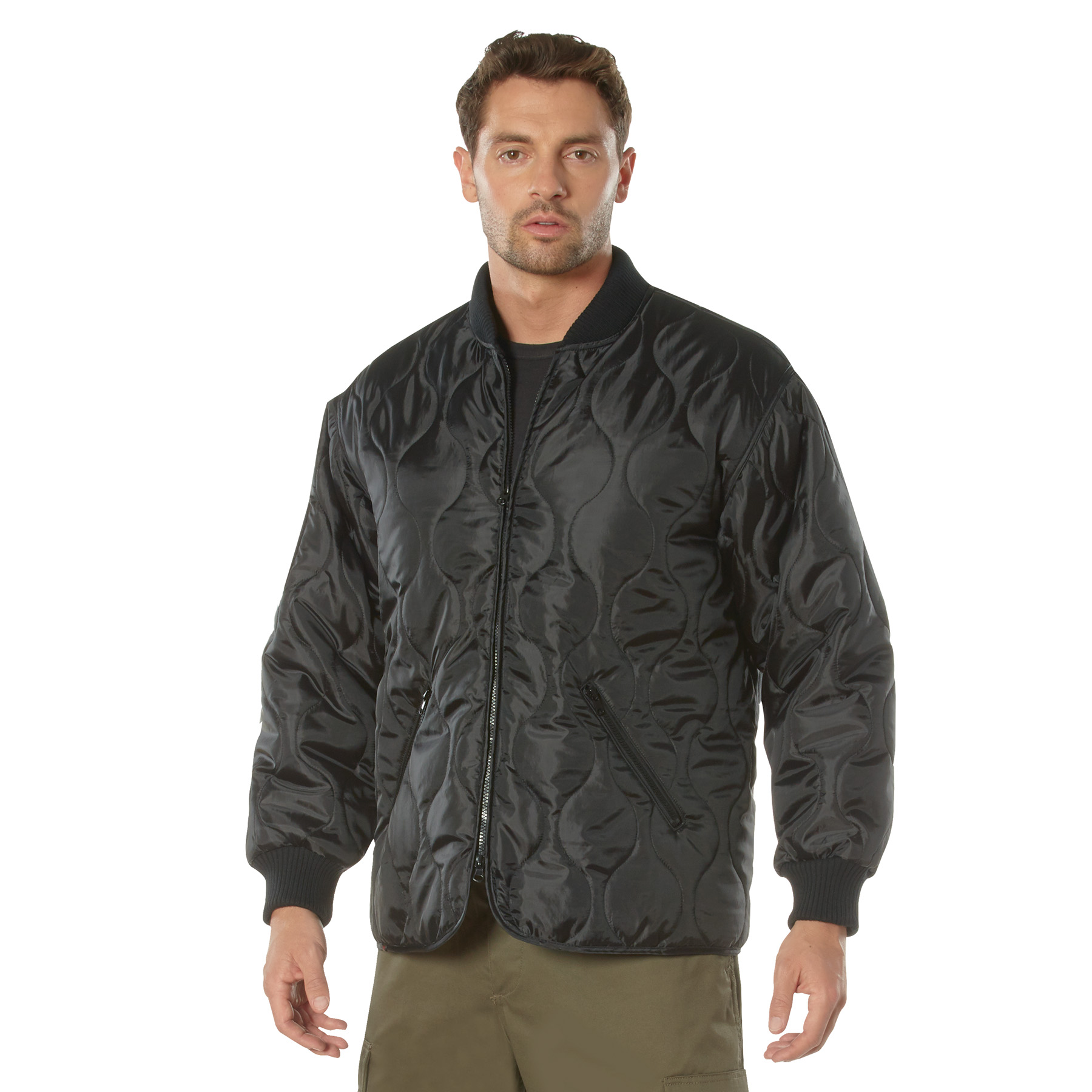 Rothco Concealed Carry Quilted Woobie Jacket - Black, Medium