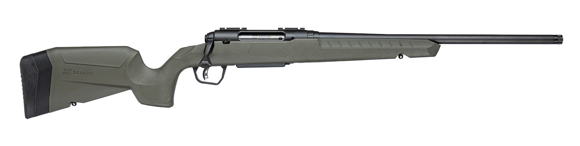 Savage Arms 33114 Axis 2 243 Win 4+1 20" Matte Black Carbon Steel Threaded Barrel, Drilled Tapped Receiver, OD Green Fixed w/Pistol Grip Synthetic Stock, Right Hand